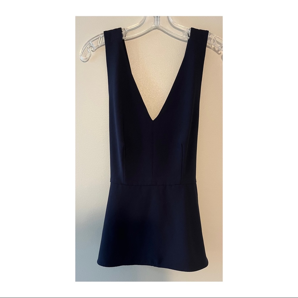 ANN TAYLOR | Navy Blue Peplum Top